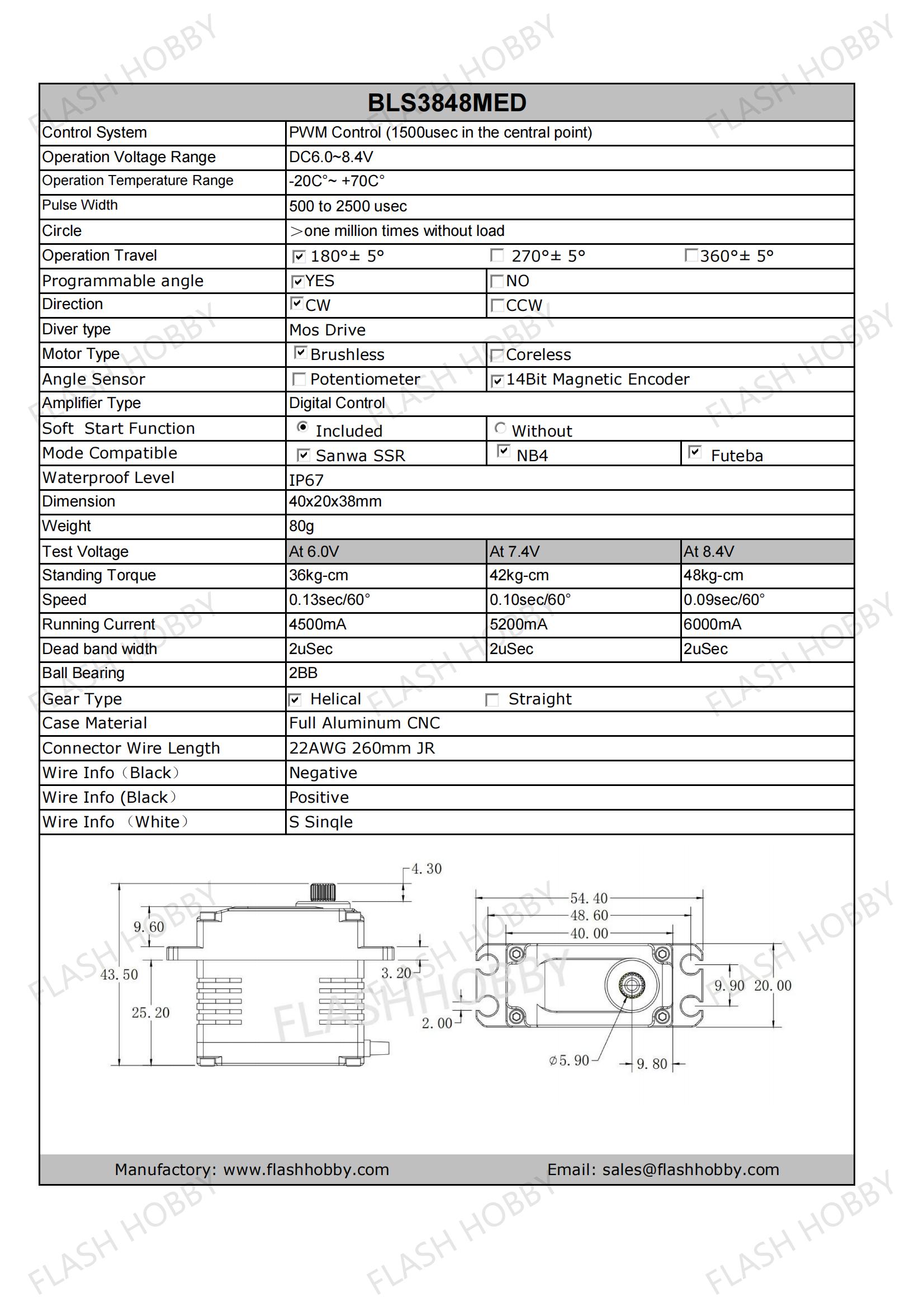 BLS3848MED 48KG Серво без четки