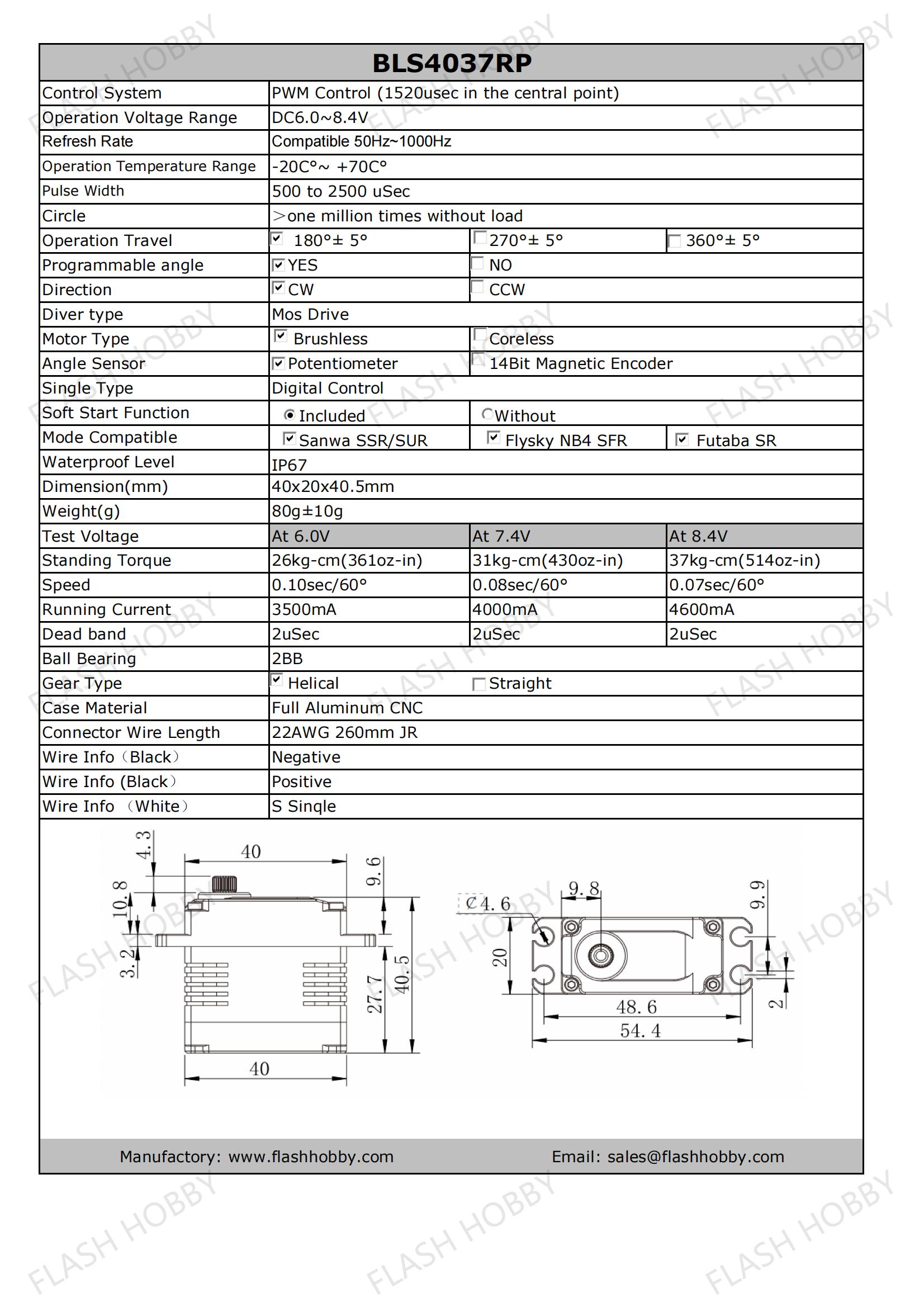 BLS4037RP 37KG серво без четки