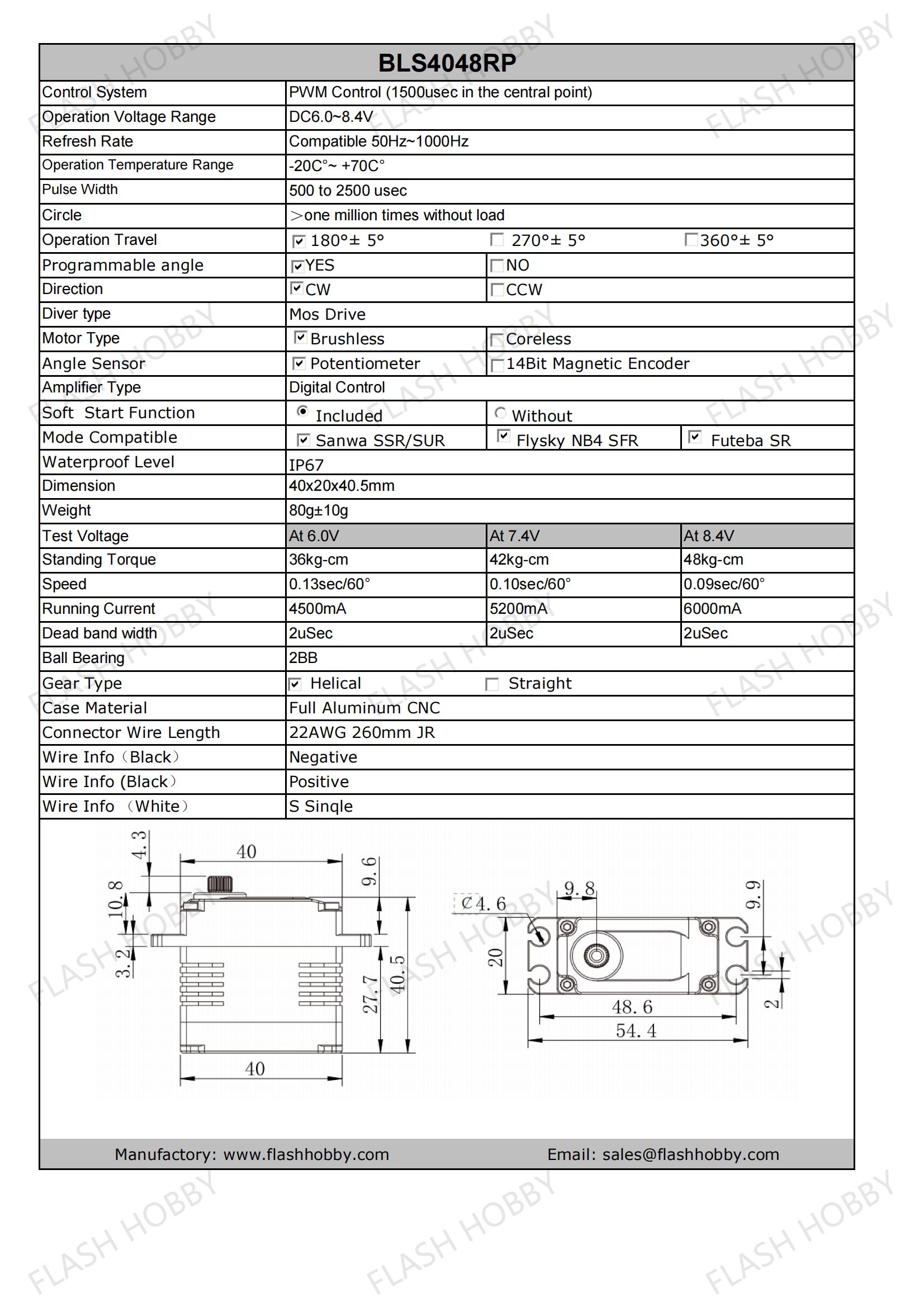 BLS4048RP 48KG Серво без четки